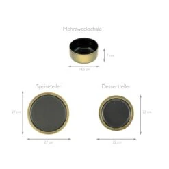 12-tlg. Teller Set Modern Industrial In Schwarz/Gold 6 12-tlg. Teller Set Modern Industrial In Schwarz/Gold -Erstellbar Geschäft creatable 12 tlg teller set modern industrial in schwarz gold 4