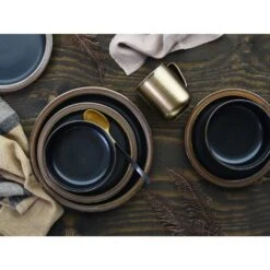 16-tlg. Kombiservice Modern Industrial In Schwarz/Gold -Erstellbar Geschäft creatable 16 tlg kombiservice modern industrial in schwarz gold 8