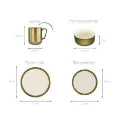 16-tlg. Kombiservice Modern Industrial In Weiß/Gold -Erstellbar Geschäft creatable 16 tlg kombiservice modern industrial in weiss gold 4