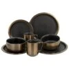 8-tlg. Kombiservice Modern Industrial In Schwarz/Gold