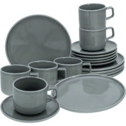 CreaTable Chef Collection Kaffeeservice 18 Teilig In Grau