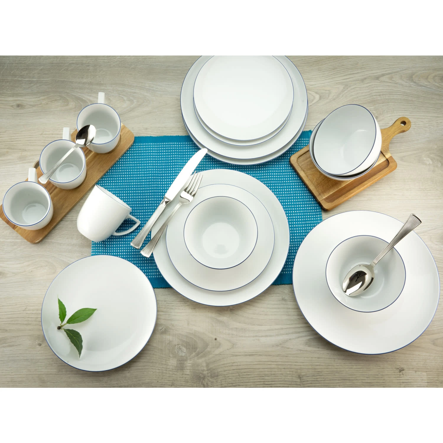 CreaTable Enjoy Blue Line Kombiservice 16 teilig in Weiß CreaTable Enjoy Blue Line Kombiservice 16 Teilig In Weiß -Erstellbar Geschäft creatable creatable enjoy blue line kombiservice 16 teilig in weiss 1