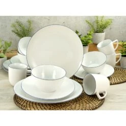 CreaTable Enjoy Blue Line Kombiservice 16 Teilig In Weiß 4 CreaTable Enjoy Blue Line Kombiservice 16 Teilig In Weiß -Erstellbar Geschäft creatable creatable enjoy blue line kombiservice 16 teilig in weiss 2