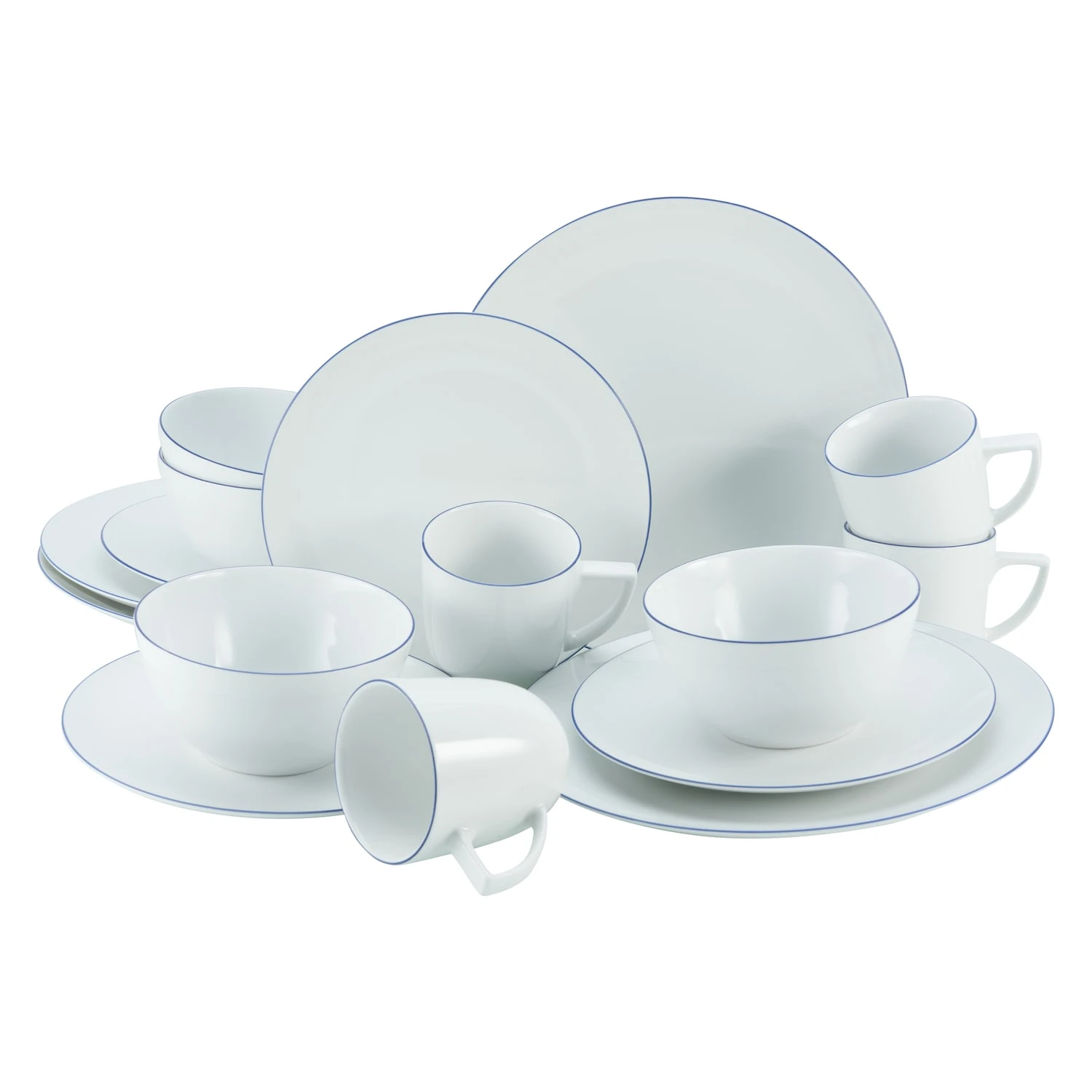 CreaTable Enjoy Blue Line Kombiservice 16 teilig in Weiß CreaTable Enjoy Blue Line Kombiservice 16 Teilig In Weiß -Erstellbar Geschäft creatable creatable enjoy blue line kombiservice 16 teilig in weiss