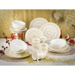 CreaTable Mandala Kombiservice 16 Teilig In Weiß -Erstellbar Geschäft creatable creatable mandala kombiservice 16 teilig in weiss 2