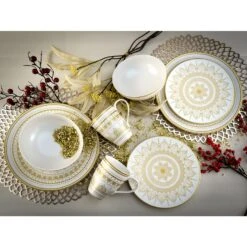 CreaTable Mandala Kombiservice 16 Teilig In Weiß -Erstellbar Geschäft creatable creatable mandala kombiservice 16 teilig in weiss 3