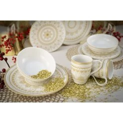 CreaTable Mandala Kombiservice 8 Teilig In Weiß -Erstellbar Geschäft creatable creatable mandala kombiservice 8 teilig in weiss 3