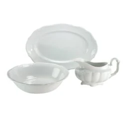 CreaTable Maria Theresia Servierset 3 Teilig In Weiß