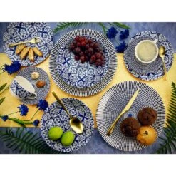 Erstellbar Geschäft 26 Erstellbar Geschäft -Erstellbar Geschäft creatable creatable marrakesch blue kombiservice 30 teilig in weiss blau 1