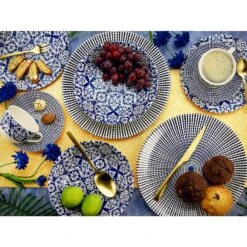 CreaTable Marrakesch BLUE Kombiservice 30 Teilig In Weiß/blau -Erstellbar Geschäft creatable creatable marrakesch blue kombiservice 30 teilig in weiss blau 8