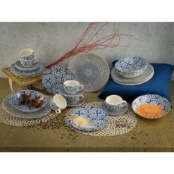 CreaTable Marrakesch BLUE Kombiservice 30 Teilig In Weiß/blau -Erstellbar Geschäft creatable creatable marrakesch blue kombiservice 30 teilig in weiss blau 9