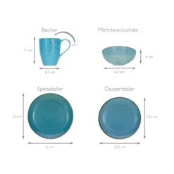 CreaTable Nature Collection AQUA Kombiservice 16 Teilig In Aqua -Erstellbar Geschäft creatable creatable nature collection aqua kombiservice 16 teilig in aqua 2