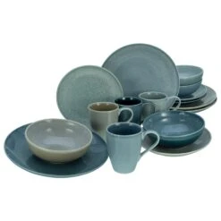 CreaTable Reactive Aqua Kombiservice 16 Teilig In Blau