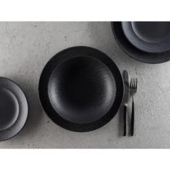 CreaTable Rondo SCHIEFER Teller Set 12 Teilig In Schwarz -Erstellbar Geschäft creatable creatable rondo schiefer teller set 12 teilig in schwarz 4
