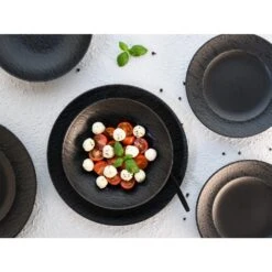 CreaTable Rondo SCHIEFER Teller Set 12 Teilig In Schwarz -Erstellbar Geschäft creatable creatable rondo schiefer teller set 12 teilig in schwarz 7