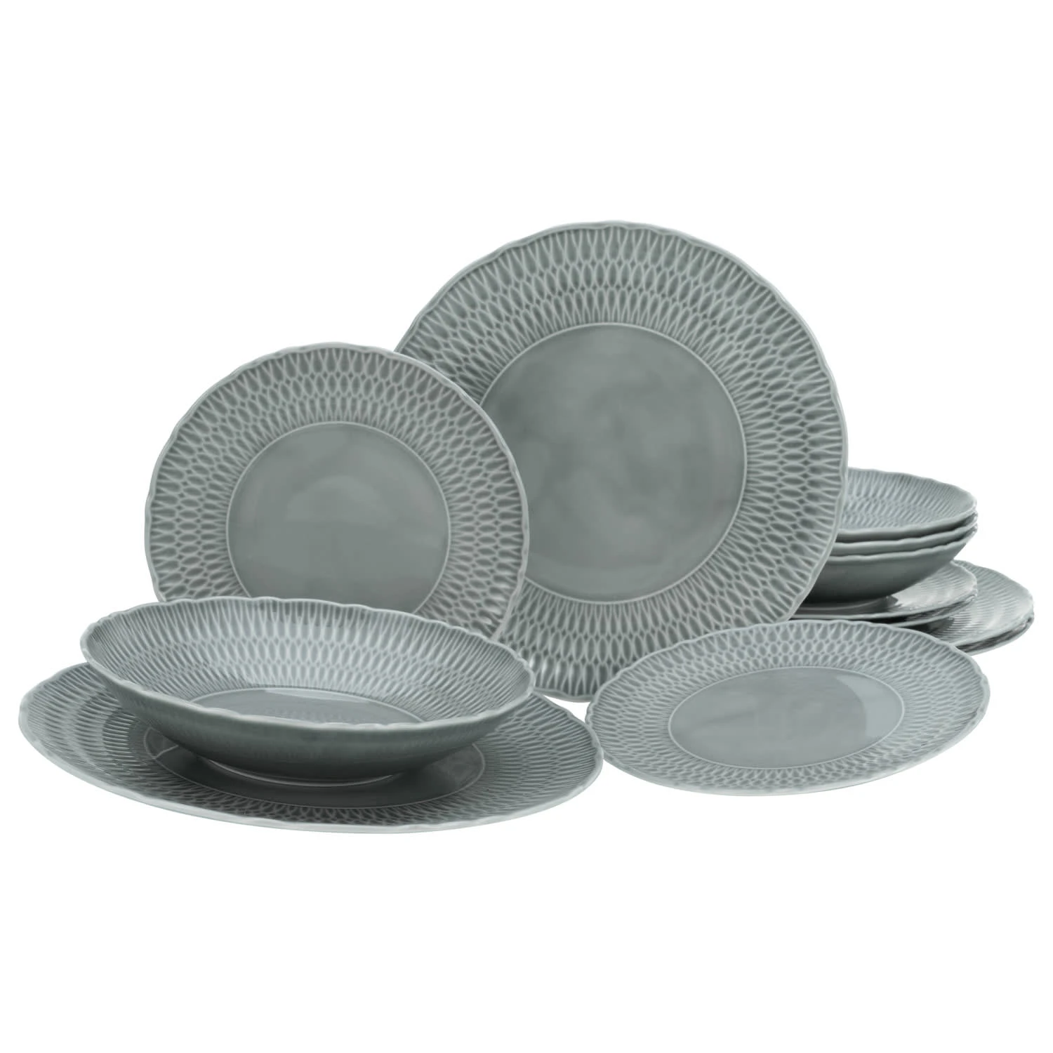 CreaTable Sofia Teller Set 12 teilig in Grau CreaTable Sofia Teller Set 12 Teilig In Grau -Erstellbar Geschäft creatable creatable sofia teller set 12 teilig in grau