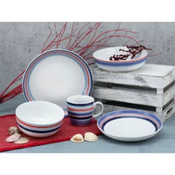 CreaTable Kombiservice »Coast Line«, (Set, 10 Tlg., Kaffeeservice Und Tafelservice Im Set, Für 2 Personen), Service, Mit Bänder-Dekor, Made In Europe -Erstellbar Geschäft d1c86b2f5b9083e75b68db79e4127d6b