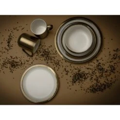 CreaTable Kombiservice »Modern Industrial«, (Set, 16 Tlg., Kaffeeservice Und Tafelservice Im Set, Für 4 Personen), Service, Spezialglasur In Weiß Mit Glänzenden Sprenkeln -Erstellbar Geschäft d2a3bf9c2803fb2967c63c658b3c3e2b