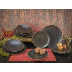 CreaTable Tafelservice »Rusty«, (Set, 12 Tlg., Teller Set Für 4 Personen), Service, Seidenmatte Glasur -Erstellbar Geschäft d8676994c499eadc0c941d8218d36891