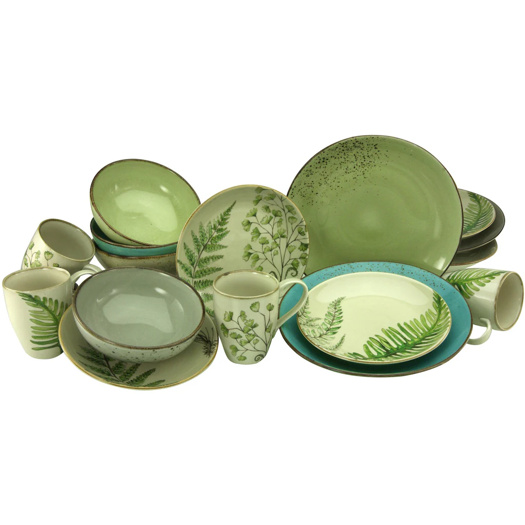 CreaTable Kombiservice »Botanica«, (Set, 16 tlg., Kaffeeservice und Tafelservice im Set, für 4 Personen), Service, Mix aus unifarbenem Dekor in Kombination mit Blattmotiven CreaTable Kombiservice »Botanica«, (Set, 16 Tlg., Kaffeeservice Und Tafelservice Im Set, Für 4 Personen), Service, Mix Aus Unifarbenem Dekor In Kombination Mit Blattmotiven -Erstellbar Geschäft db93ebd9f097f3345f68021121f57857