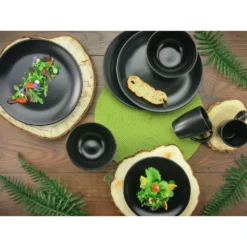 CreaTable Kombiservice »Black Matt«, (Set, 16 Tlg., Kaffeeservice Und Tafelservice Im Set, Für 4 Personen), Service, Schwarz, Trendige Coupeform -Erstellbar Geschäft e72ce7eb942bd1231d70dcfc95e7497f