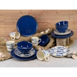 CreaTable Kombiservice »Faro«, (Set, 16 Tlg., Kaffeeservice Und Tafelservice Im Set, Für 4 Personen), Service, Mit Fisch-Dekor, Made In Europe -Erstellbar Geschäft e7b604d09e68d7e557730450441c217b