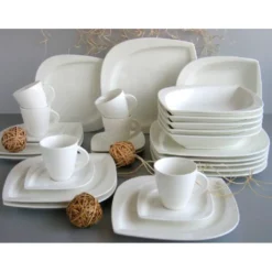 CreaTable Kombiservice »Melbourne«, (Set, 30 Tlg., Kaffeeservice Und Tafelservice Im Set, Für 6 Personen), Service, Elegante Blattform -Erstellbar Geschäft e9caa608c15d4fafe8547fda2fbed04c