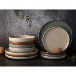 CreaTable Tafelservice »Uno Natural«, (Set, 12 Tlg., Teller Set Für 4 Personen), Service, Handwerkliche Optik In Natürlichen Farbtönen, Made In Europe -Erstellbar Geschäft e9d1b1877bc9defeadcc925e2bfa172c