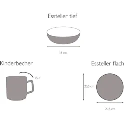 CreaTable Kindergeschirr-Set »Zoo«, (Set, 3 Tlg., 1 Kinderteller, 1 Kinderbecher, 1 Kinderschale Im Set), Dekor Mit Lustigen Zoobewohnern, Made In Europe -Erstellbar Geschäft ea7092650450ad18553cbbf151894476