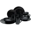 CreaTable Kombiservice »Black Matt«, (Set, 16 Tlg., Kaffeeservice Und Tafelservice Im Set, Für 4 Personen), Service, Schwarz, Trendige Coupeform -Erstellbar Geschäft eb00d6236e48e9882c077c4f49b246fc