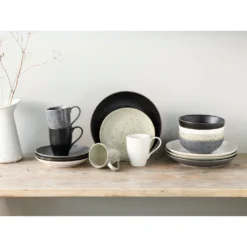 CreaTable Kombiservice »Industrial Gold«, (Set, 16 Tlg., Kaffeeservice Und Tafelservice Im Set, Für 4 Personen), Service, Sprenkelglasur -Erstellbar Geschäft ec66e4ace49b1fc0a9eb4e32a79cbc4f