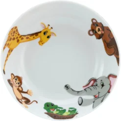 CreaTable Kindergeschirr-Set »Zoo«, (Set, 3 Tlg., 1 Kinderteller, 1 Kinderbecher, 1 Kinderschale Im Set), Dekor Mit Lustigen Zoobewohnern, Made In Europe -Erstellbar Geschäft f72ff28901cbd4d3660f18ff3cef4d95
