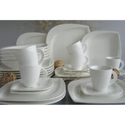 CreaTable Kombiservice »Melbourne«, (Set, 30 Tlg., Kaffeeservice Und Tafelservice Im Set, Für 6 Personen), Service, Elegante Blattform -Erstellbar Geschäft f915f97340b2821d15d9729249efb808