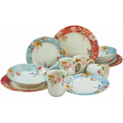 CreaTable Kombiservice »Crimson«, (Set, 16 Tlg., Kaffeeservice Und Tafelservice Im Set, Für 4 Personen), Service, Abwechslungsreiches Rosendekor
