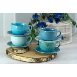 CreaTable Cappuccinotasse »Kaffeetasse NATURE COLLECTION Aqua«, (Set, 8 Tlg.), Tassen Set, Aktuelle Blautöne Mit Sprenkel, 4 Tassen, 4 Untertassen 4 CreaTable Cappuccinotasse »Kaffeetasse NATURE COLLECTION Aqua«, (Set, 8 Tlg.), Tassen Set, Aktuelle Blautöne Mit Sprenkel, 4 Tassen, 4 Untertassen -Erstellbar Geschäft fb6a4f0985b3332b98f207a26dc99015