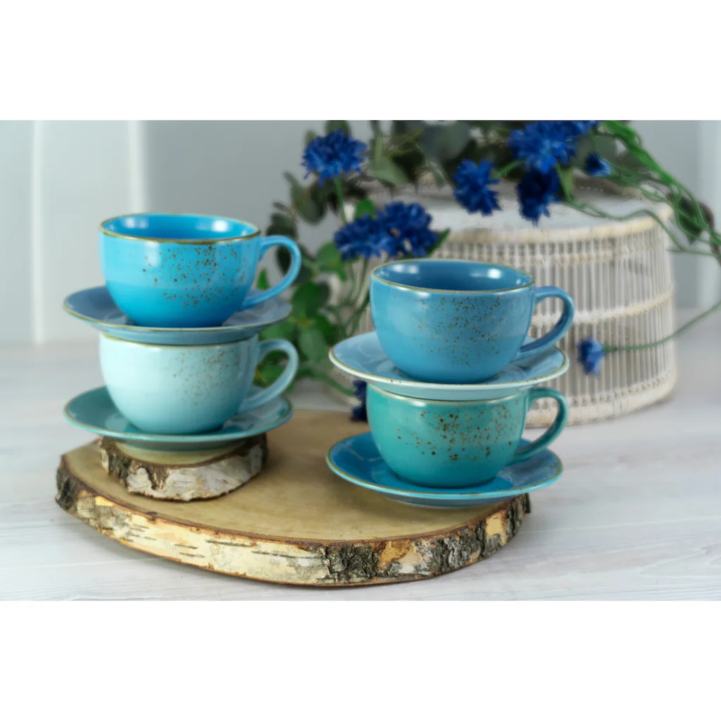 CreaTable Cappuccinotasse »Kaffeetasse NATURE COLLECTION Aqua«, (Set, 8 tlg.), Tassen Set, aktuelle Blautöne mit Sprenkel, 4 Tassen, 4 Untertassen CreaTable Cappuccinotasse »Kaffeetasse NATURE COLLECTION Aqua«, (Set, 8 Tlg.), Tassen Set, Aktuelle Blautöne Mit Sprenkel, 4 Tassen, 4 Untertassen -Erstellbar Geschäft fb6a4f0985b3332b98f207a26dc99015