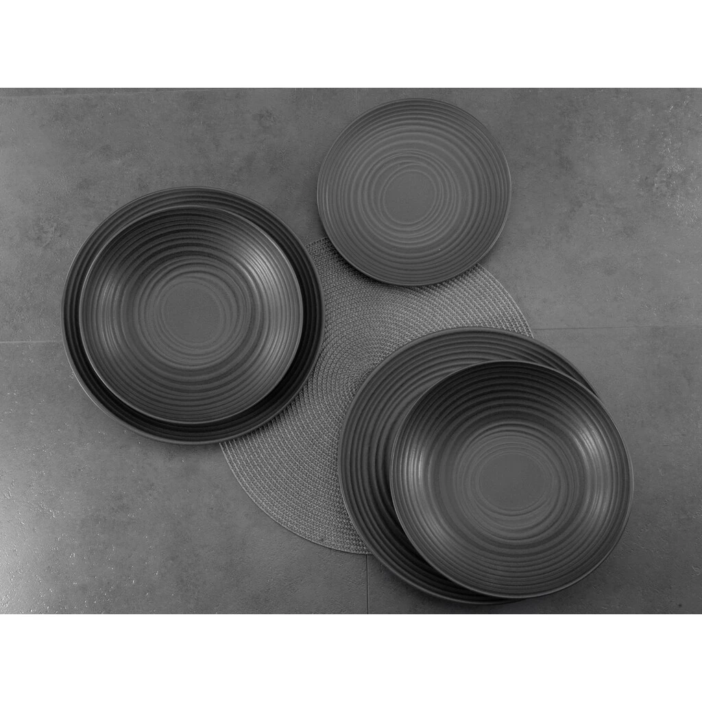 CreaTable Tafelservice »Lava Stone«, (Set, 12 tlg., Teller Set für 4 Personen), Service, schwarz, Reliefdekor, Made in Europe CreaTable Tafelservice »Lava Stone«, (Set, 12 Tlg., Teller Set Für 4 Personen), Service, Schwarz, Reliefdekor, Made In Europe -Erstellbar Geschäft fcd444a7d15d181ddda77e002b41a88c