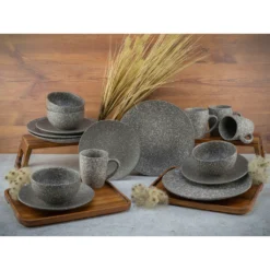 CreaTable Kombiservice »Granit«, (Set, 16 Tlg., Kaffeeservice Und Tafelservice Im Set, Für 4 Personen), Service, Unregelmäßige, Organische Form -Erstellbar Geschäft ffa4ba1a823162e5c7eaf98eef953928